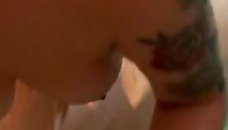 inked bimbo giving sloppy toppy