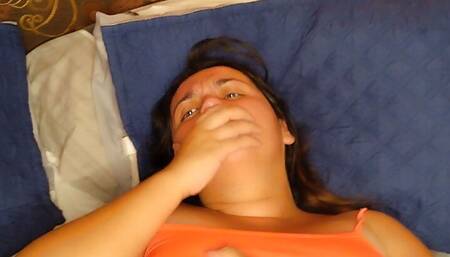 Mom warms up in her bed POV