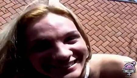 Blonde Larissa Trans pickup on the street and fuck