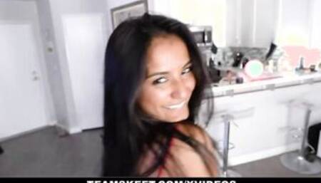 Slender Dark Hair girlfriend (Viva Athena) Worships Big Dick point of view - Teamskeet