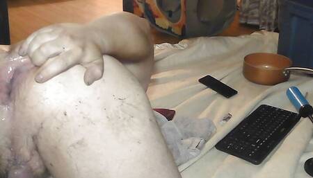 3 inch buttplug with huge gape and lots of farting