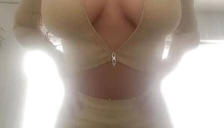 Caught Teasing My Huge Tits In The Gym