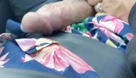 Excited young lady grabbed my dick while I was driving