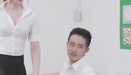 Slut young teacher with tight pussy got fucked so hard by her student