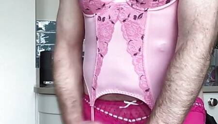 Sissy masturbator at work