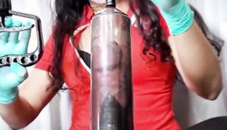 Sadistic Nurse Cock Pump CBT by DominaFire