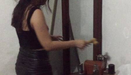 I fuck my stepsister while she fixes herself in the mirror