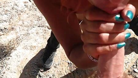 Lovely latina swallowing pee and cum in nature