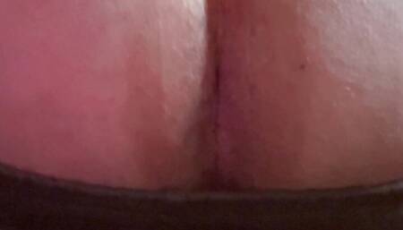 Bent over showing my tight asshole and sack