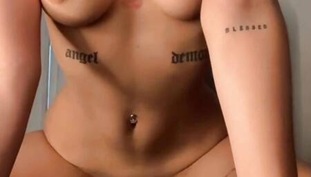 Skinny Latina Teen Tatiana riding her big dildo until shes cumming hard!