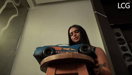 Gina Destroys Big Police Car