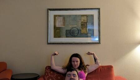 Sassy fights for her grade! :topless competitive wrestling