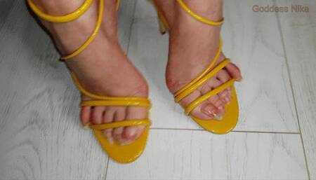 Yellow Heels Tease