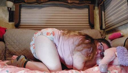 Little Lulu Humps Her Plushie To Orgasm Wearing Diaper