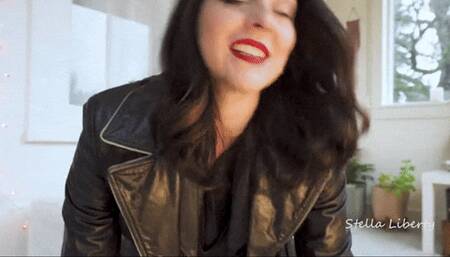 Layers of Leather - Stella Liberty Femdom Leather Fetish Domme Tease - 4k mp4