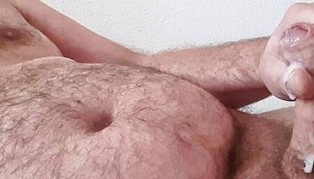 Uncut hairy Daddy fat cock multiple cumshot