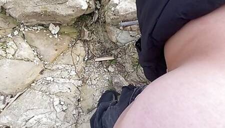 stepsister banged hard by stepbrother at the lake, cum in his ass