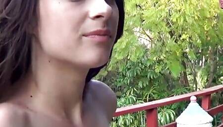 Hot Britney with perfect tits and Blowjob Outdoor