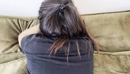 doggystyle anal casting of a french arab beurette on a sofa - SweetArabic amateur pov