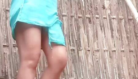 See how sister-in-law bathes