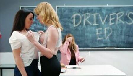 TS Erica Cherry fucks girl at drivers ed