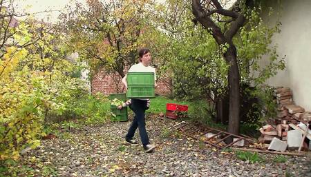 He fucks brother at the garden workes