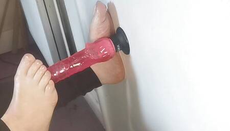 I want to use your hard cock on my feet and make you cum all over my pussy