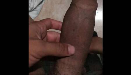 Young Latino masturbates from the bathroom to his room, he has a huge cock and an endless desire for sex