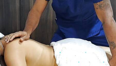 I give my stepsister a relaxing massage, she has a very sexy body pt2 I suck her rich natural tits