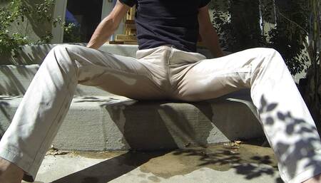 Khaki pants turn see-through with piss