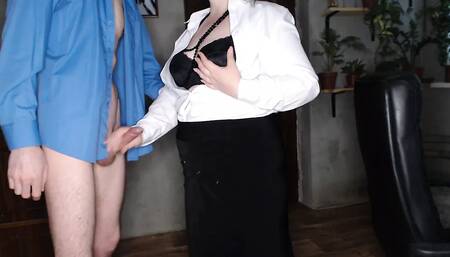 Fucking sexy secretary in stockings and panties