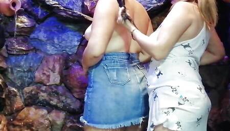 In the fountain is my naked stepsister. I was successful when I saw her and we fucked