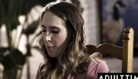 ADULT TIME - Mormon Innocent Hazel Moore Has First Time SOAKING Session And CUMSHOT! ALMOST CAUGHT!