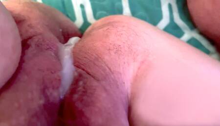 BBW Mature Granny gets fucked and fingered in POV, big creampie orgasm cum finish, Real BBW Couple, Thumper-n-Daisy