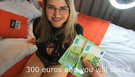 Girl Fucked in Mouth for Cash, while her BF was not in Hotel