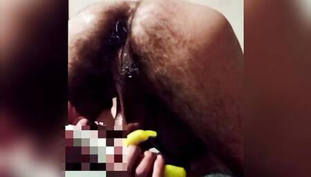 Straight guy experiences anal sex with his girlfriend's toy- first time