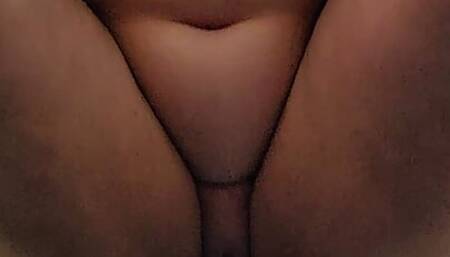 Playing with big natural breasts, riding dildo