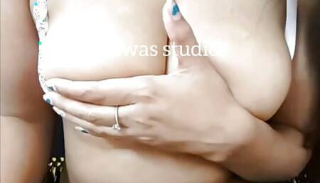 Desi indian shruti bhabhi gives oil massage to her big natural boobs