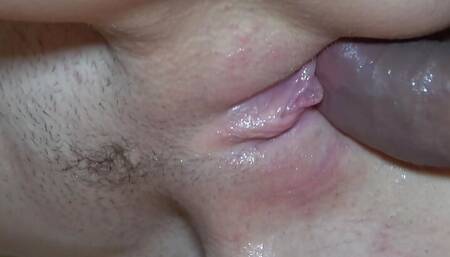 I love when my stepbro fucks my wet pussy in gymnastic position and cums on it Close Up Loud moaning