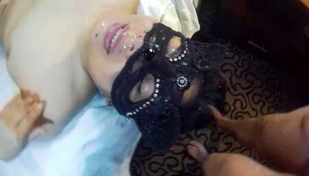 Hot Asian MILF gets two loads of cum all over her face