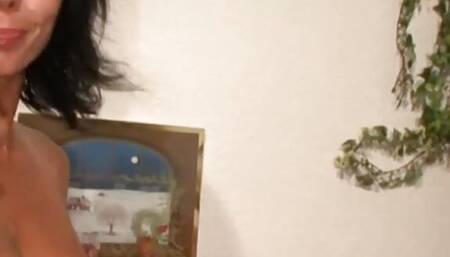 German milf with a great desire to enjoy fucking in a threesome with two big cocks