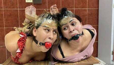 Hogtied Hotties Has Fun Being Two Bound And Gagged Girls In Tight Bondage