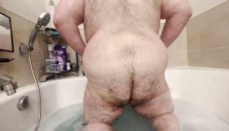 Bear taking a bath and talking dirty