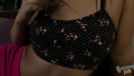 Mano Job featuring Amara Romani and Joe's hairy pussy movie