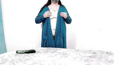 Big Tits Teen Chubby Girl Masturbating with Dildo