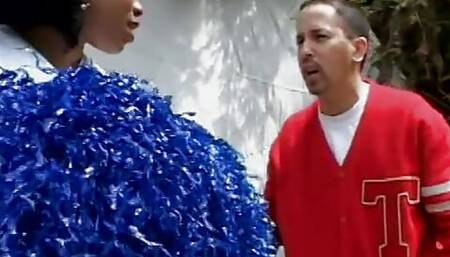 Hot black cutie has interracial sex with white stud