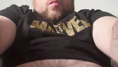 Massaging my penis head and shooting a massive cumshot that flew everywhere