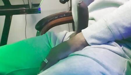Stroking my married BBC under my desk and cumming hard