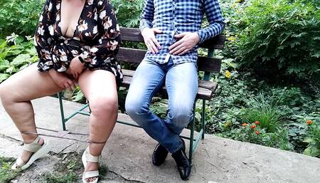 Sexy MILF with gorgeous legs pisses into a glass and gives it to a stranger