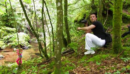 4K – squirting anal MILF - fishnet whore slut fucked outdoors